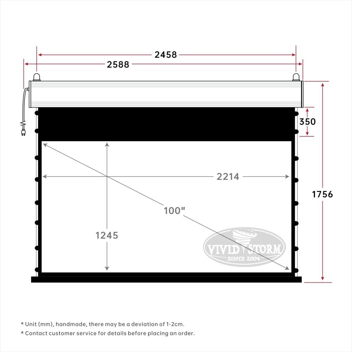 VIVIDSTORM White Cinema Slimline Motorized Tension Projector screen