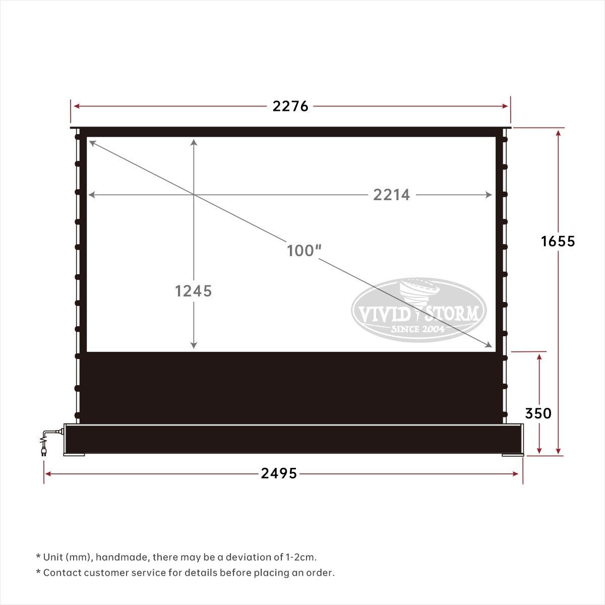 VIVIDSTORM S White Cinema Motorized Tension Floor Rising Projector screen