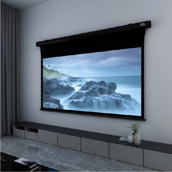 VIVIDSTORM White Cinema Perforated Slimline Motorized Tension Projector screen