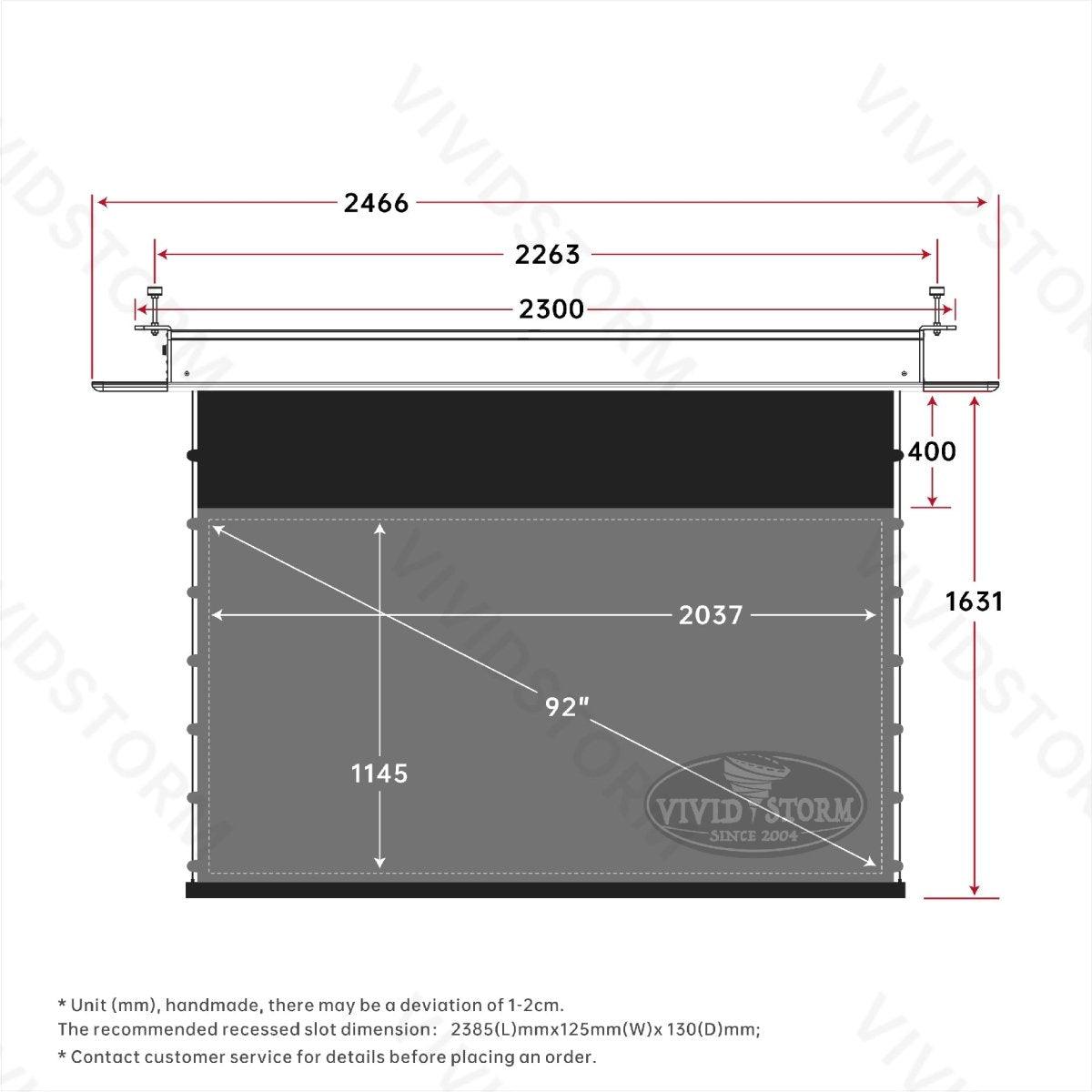 VIVIDSTORM PHANTOM Recessed In-Ceiling Motorized Tension UST ALR Projector screen