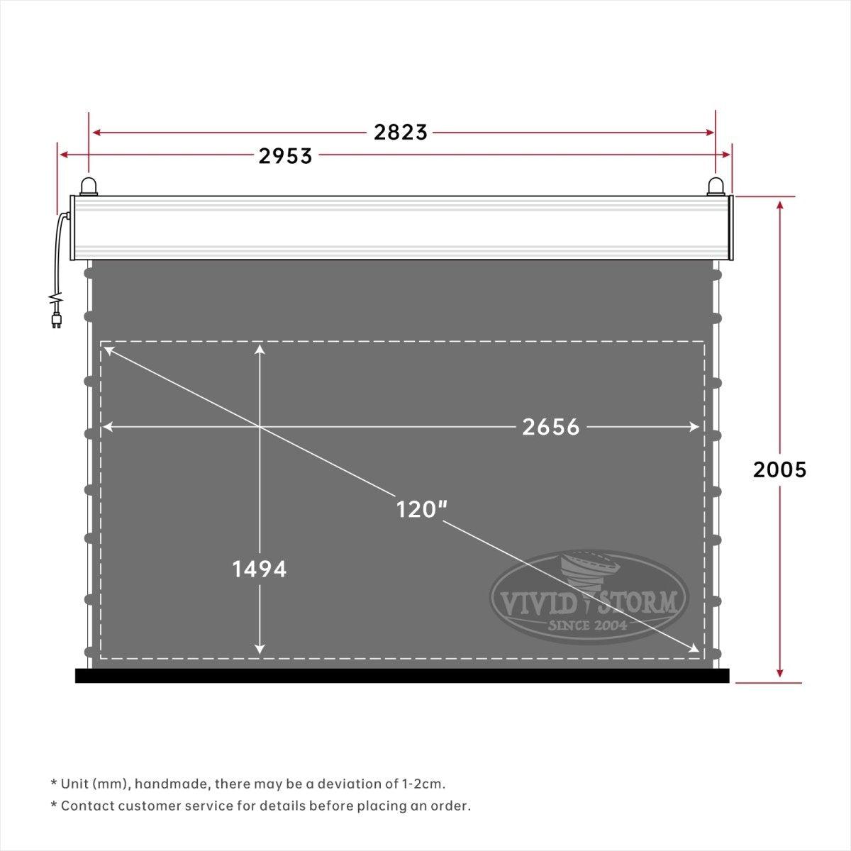 VIVIDSTORM ALR P Slimline Motorized Tension Obsidian Long Throw ALR Perforated Projector Screen