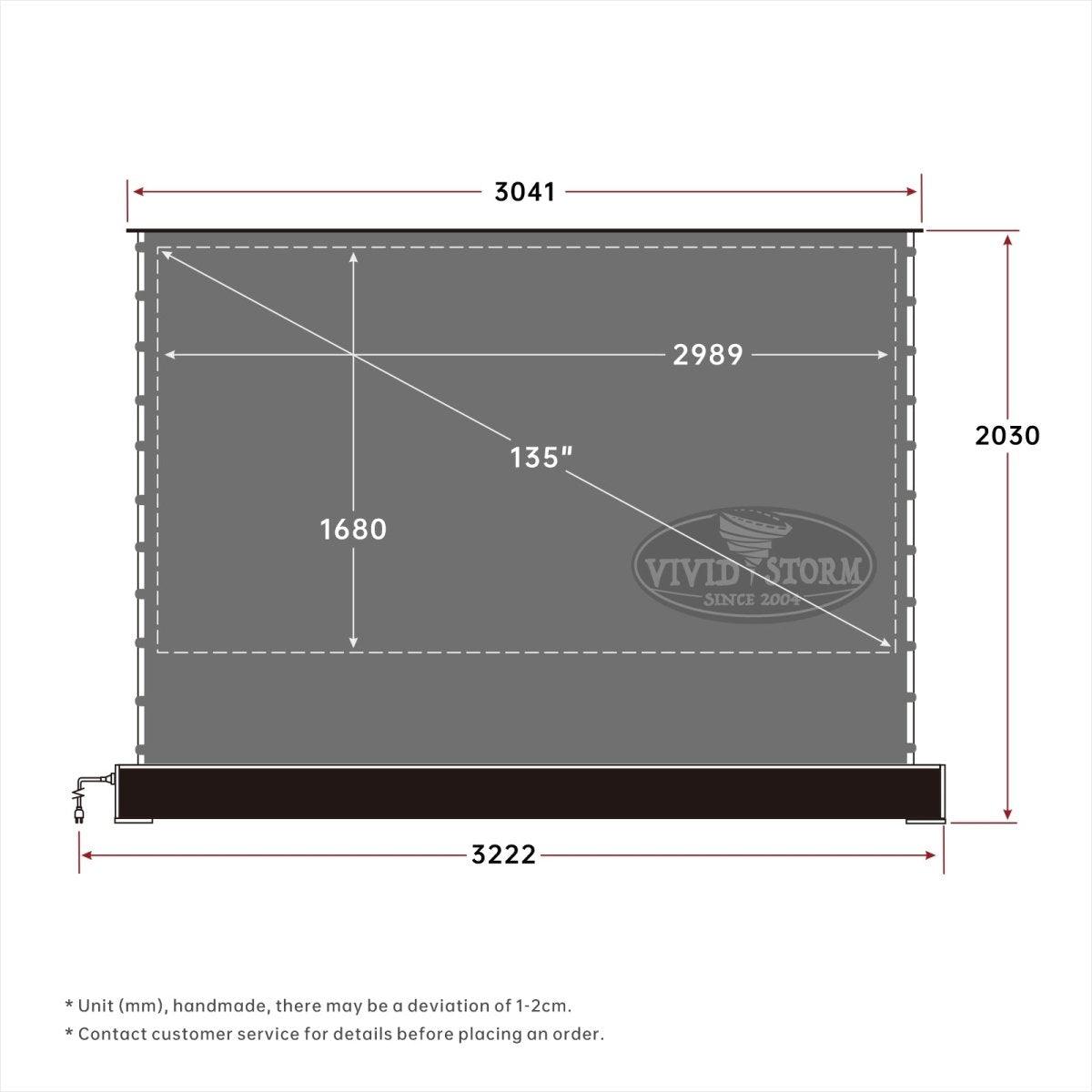 VIVIDSTORM S 3D ALR Motorized Tension Floor Rising 3D Obsidian Long Throw ALR(high gain) Projector screen