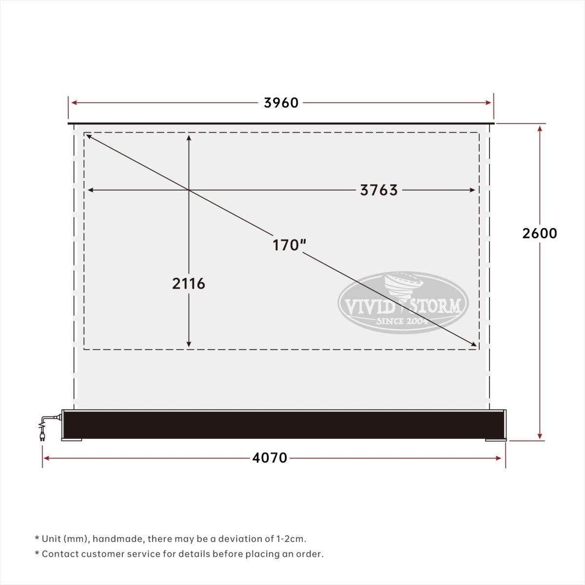 VIVIDSTORM TITAN Motorized Tension Floor Rising Projector screen-Giant size screen 160inch to 200inch