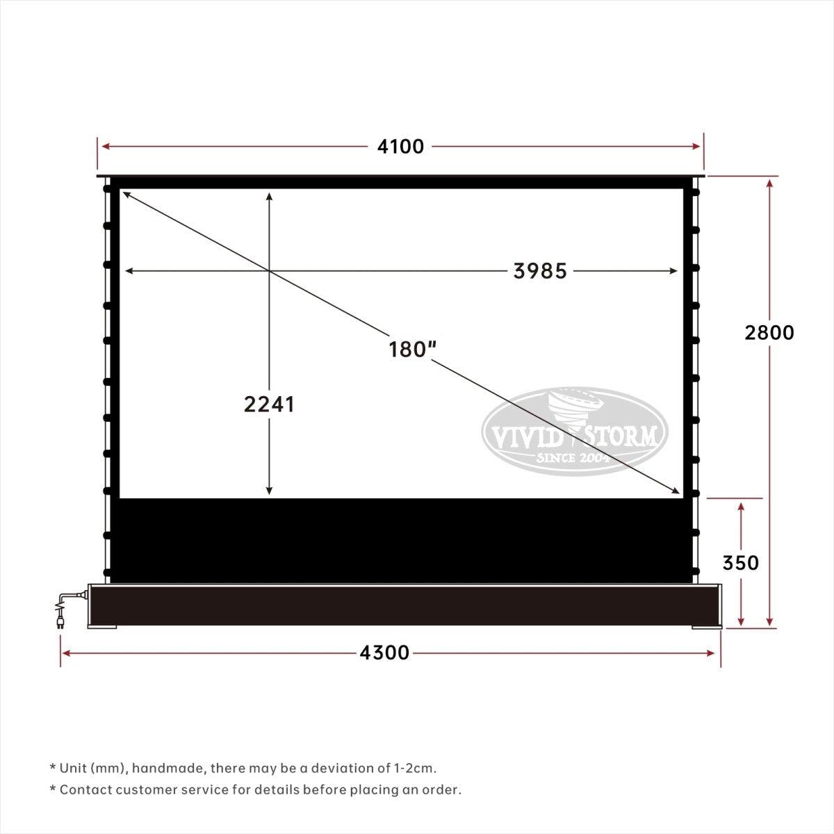 VIVIDSTORM TITAN Motorized Tension Floor Rising Projector screen-Giant size screen 160inch to 200inch