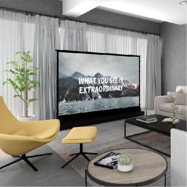 VIVIDSTORM S White Cinema Motorized Tension Floor Rising Projector screen