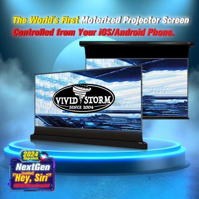 VIVIDSTORM S White Cinema Motorized Tension Floor Rising Projector screen