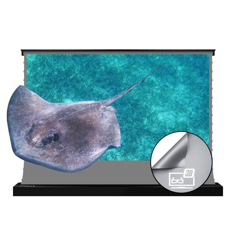 VIVIDSTORM S 3D ALR Motorized Tension Floor Rising 3D Obsidian Long Throw ALR(high gain) Projector screen