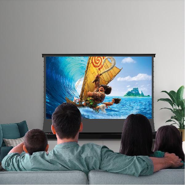 VIVIDSTORM S ALR P Motorized Tension Floor Rising Obsidian Long Throw ALR Perforated Projector screen