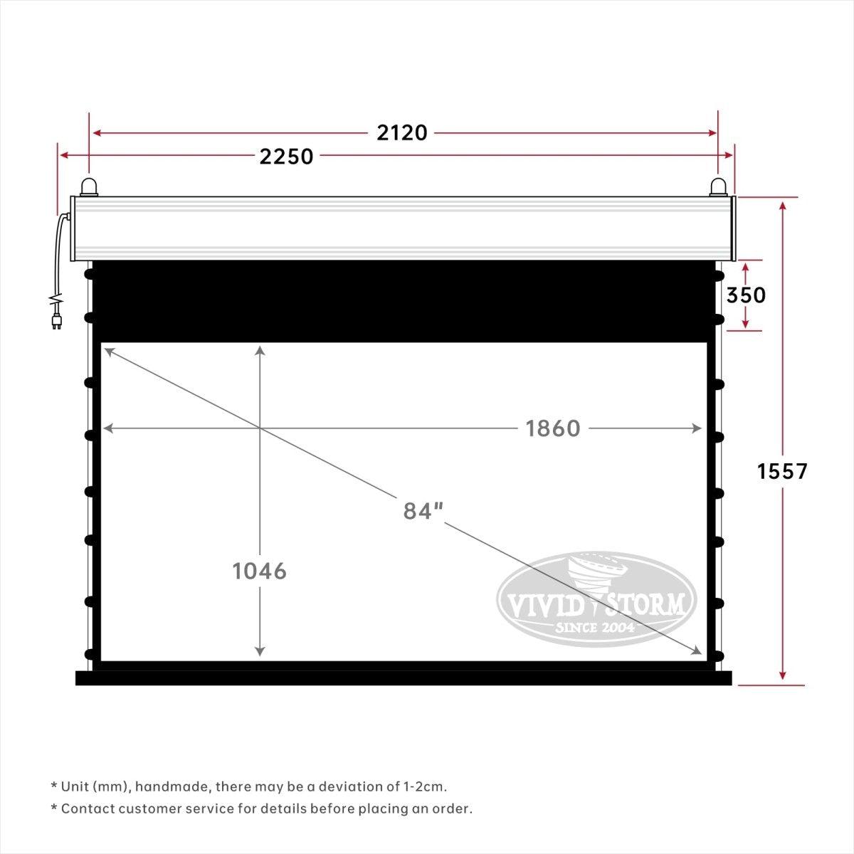 VIVIDSTORM White Cinema Perforated Slimline Motorized Tension Projector screen