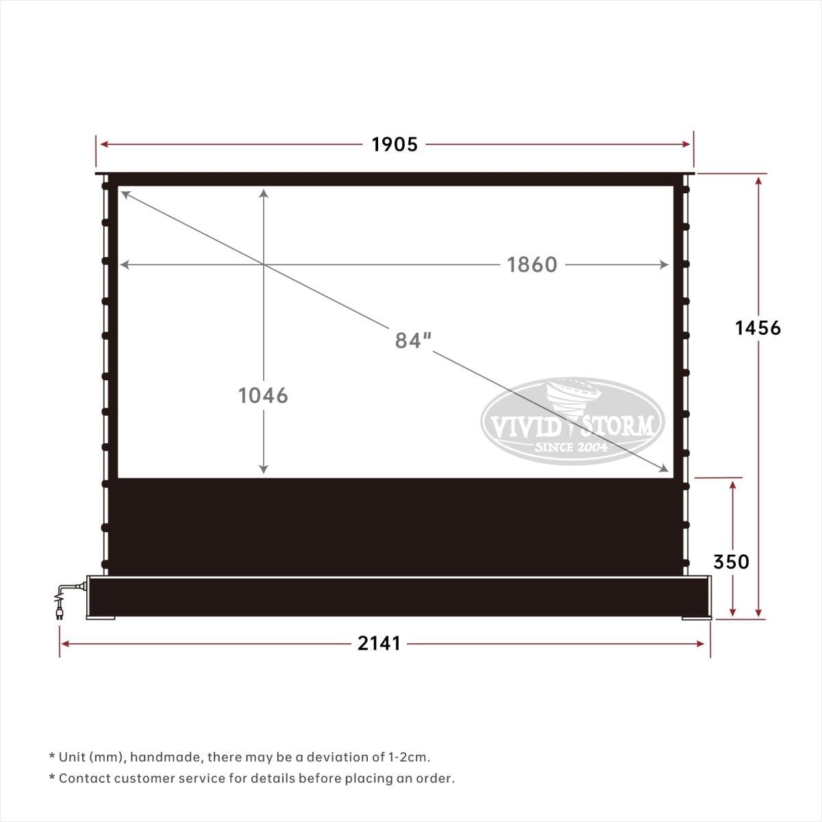 VIVIDSTORM Pearl White Cinema Plus Motorized Tension Floor Rising Projector screen