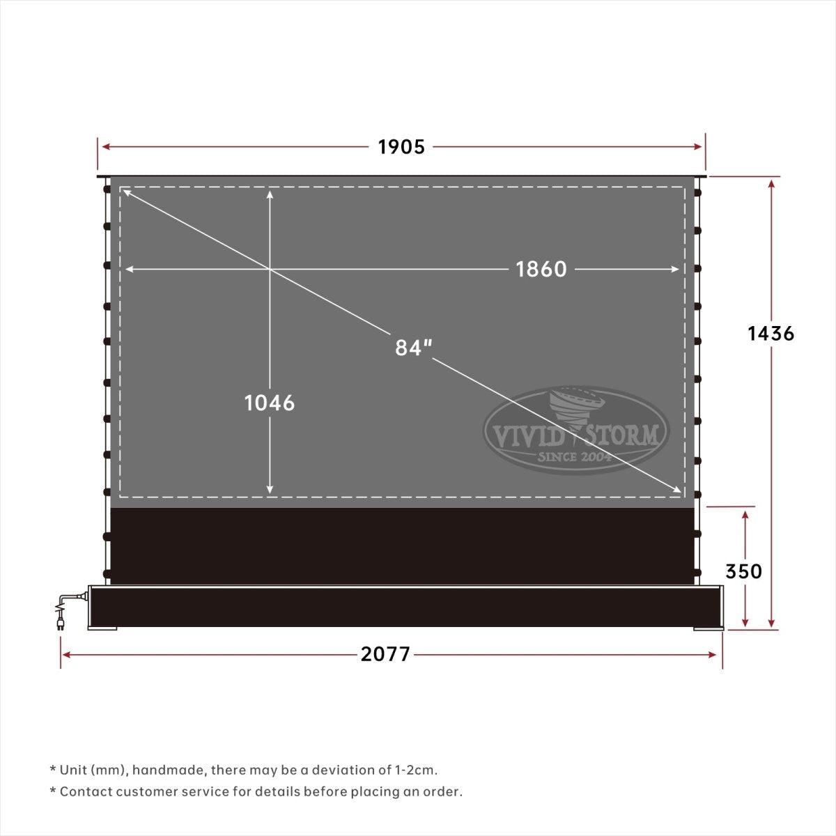 VIVIDSTORM S PRO P Motorized Tension Floor Rising UST ALR Perforated Projector screen