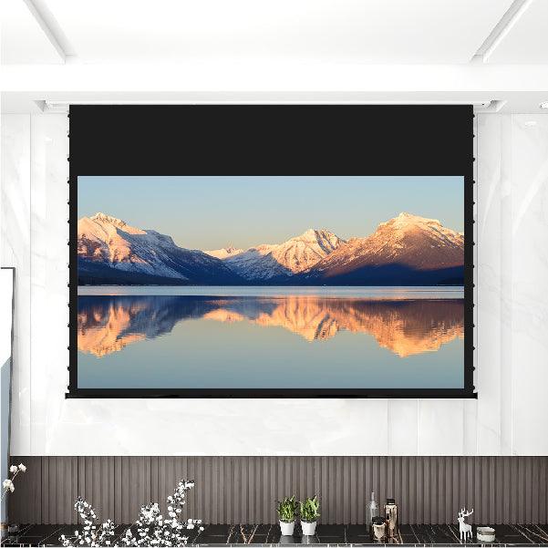 VIVIDSTORM White Cinema Perforated Slimline Motorized Tension Projector screen