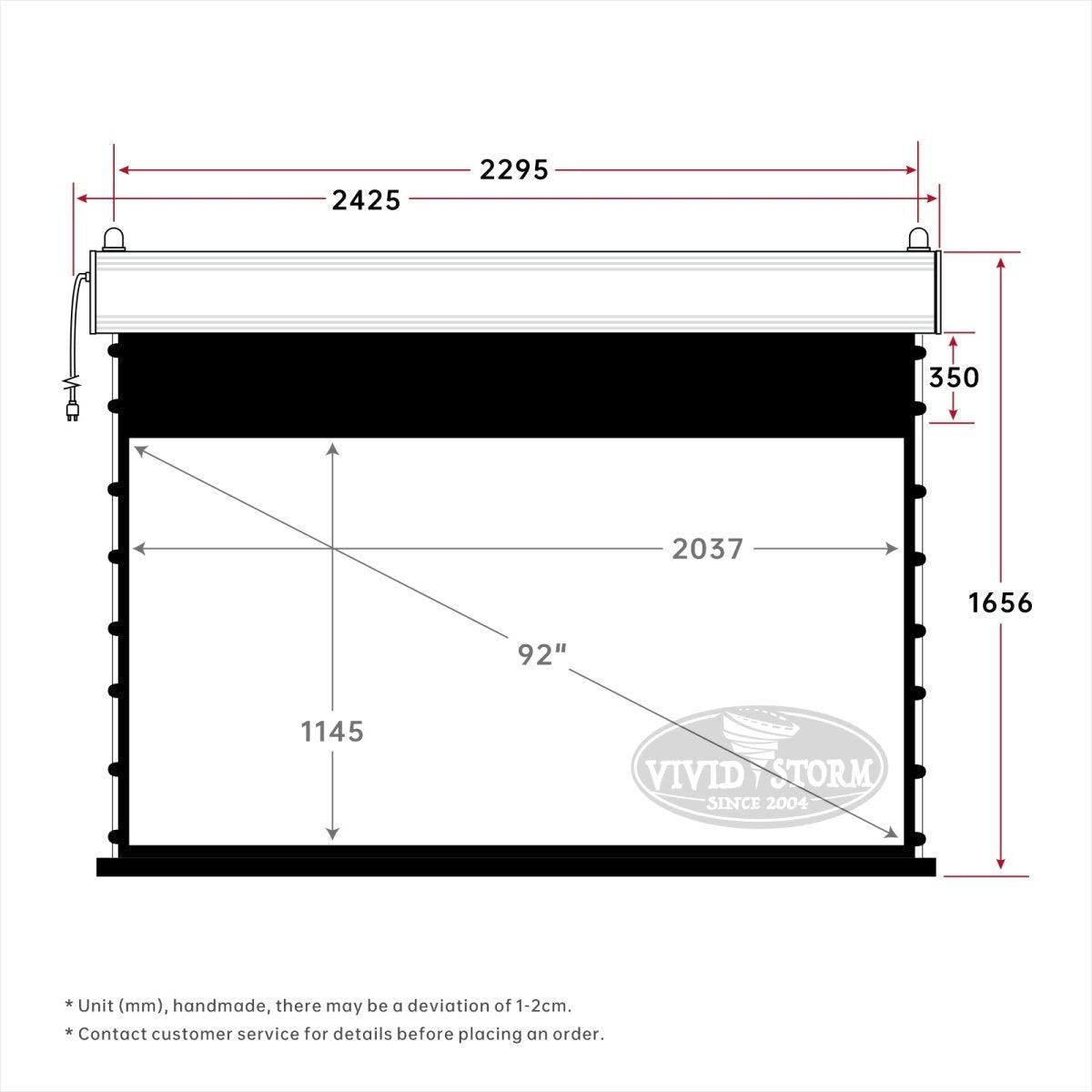 VIVIDSTORM White Cinema Perforated Slimline Motorized Tension Projector screen