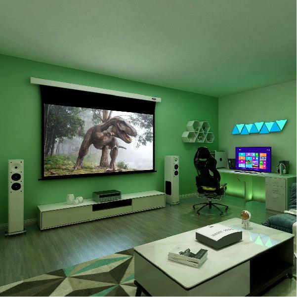 VIVIDSTORM Pearl White Cinema Plus Motorized Tension Floor Rising Projector screen