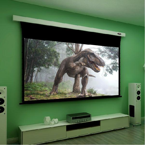 VIVIDSTORM White Cinema Perforated Slimline Motorized Tension Projector screen