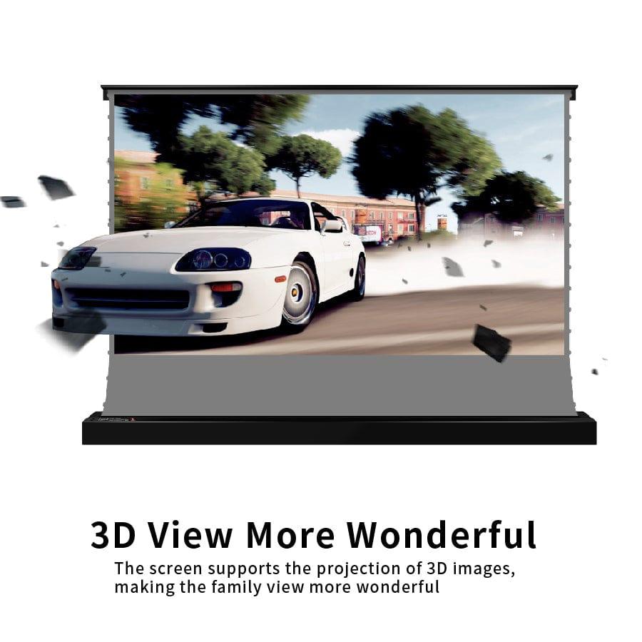 VIVIDSTORM S 3D ALR Motorized Tension Floor Rising 3D Obsidian Long Throw ALR(high gain) Projector screen