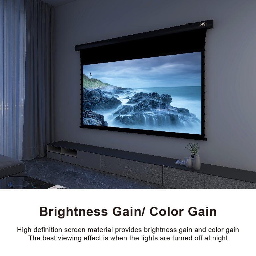 VIVIDSTORM White Cinema Perforated Slimline Motorized Tension Projector screen